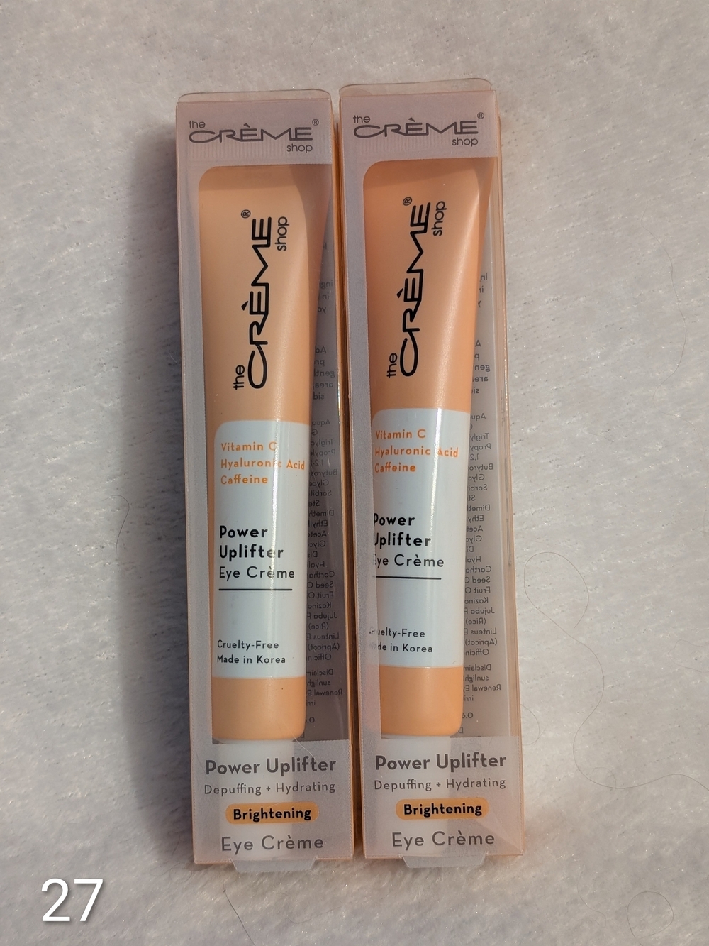 2 Tubes Of The Crème Shop Power Uplifter Eye Crème - Brightening Peach